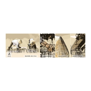 Photo Wallpaper Sample Standard Eco - Good Harvest - Asia, Rice Plantation, Rice field - 100x30 cm