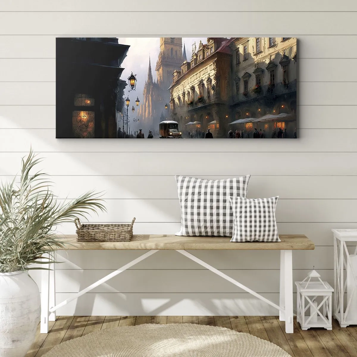 Canvas picture - Charm of Evening in Prague - 120x50 cm