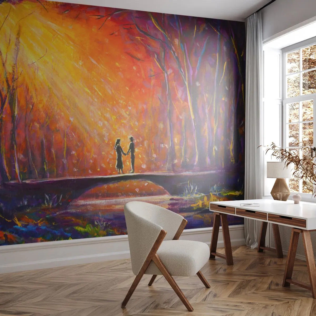 Photo Wallpaper Premium Canvas - Heaven Loves Them Too - Abstraction, Couple of lovers, Landscape - 500x350 cm