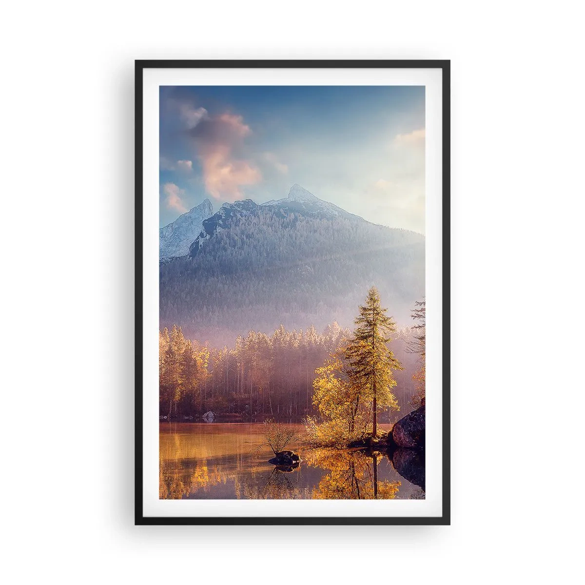 Poster in black frame - In the Mountains and Valleys - 61x91 cm