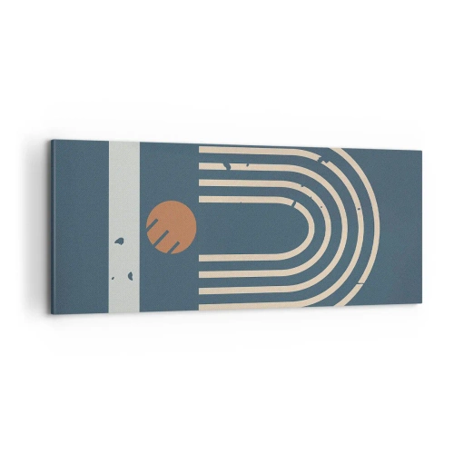 Canvas picture - Geometry on Navy Blue - 100x40 cm