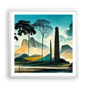 Poster in white frmae - Higher and Higher - 60x60 cm