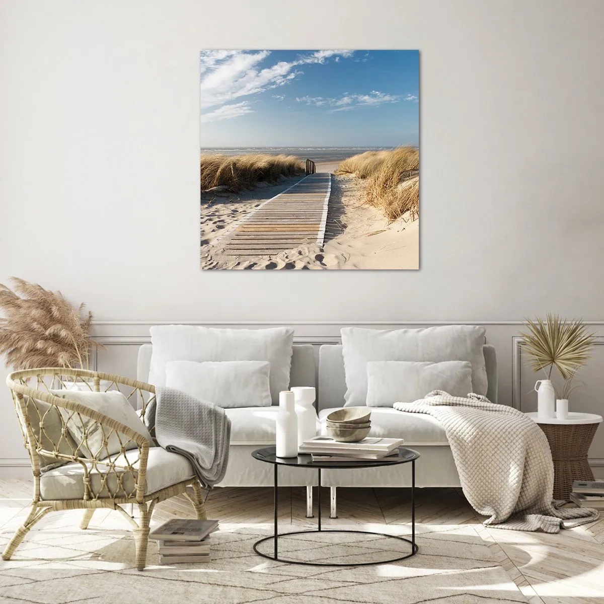 Glass picture - Behind a Dune, in the Hum of Trees - 30x30 cm