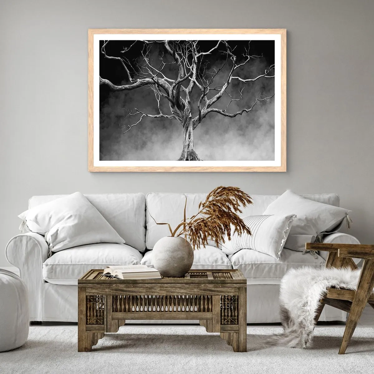 Poster in light oak frame - Primordial and Sacred - 100x70 cm