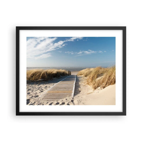 Poster in black frame - Behind a Dune, in the Hum of Trees - 50x40 cm
