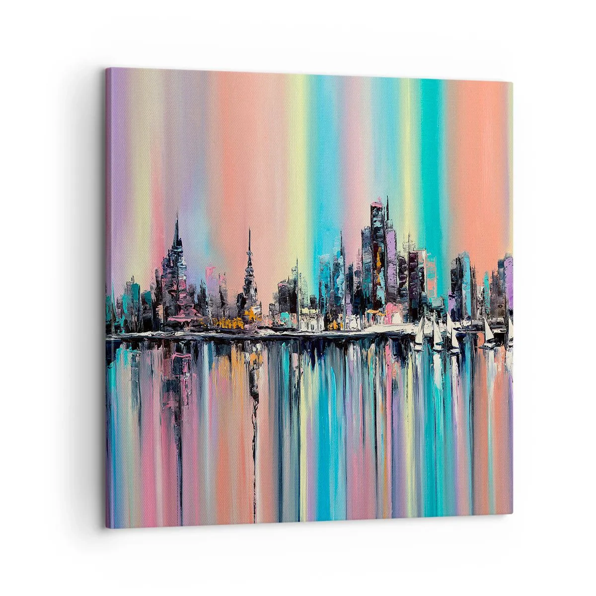 Canvas picture - Run down with Night Lights - 60x60 cm