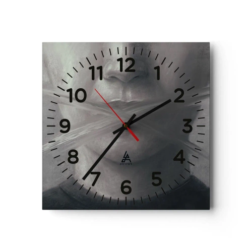 Wall clock - Clock on glass - Not a Word - 30x30 cm
