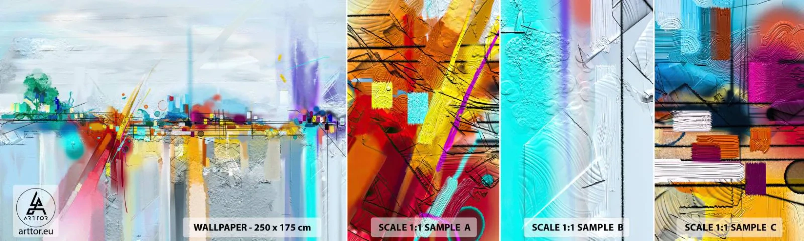 Photo Wallpaper Sample Standard Eco - Bridge of Joy over the River of Life - Abstraction, Piece, Surrealism - 100x30 cm