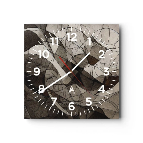 Wall clock - Clock on glass - Circulation of the Colours of the Earth - 40x40 cm