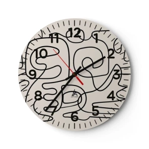 Wall clock - Clock on glass - Tracing - 30x30 cm