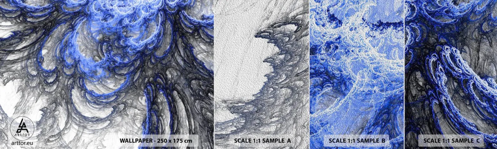 Photo Wallpaper Sample Premium Sand - Birth of a Wave - Abstraction, Piece, Modern Pattern - 100x30 cm