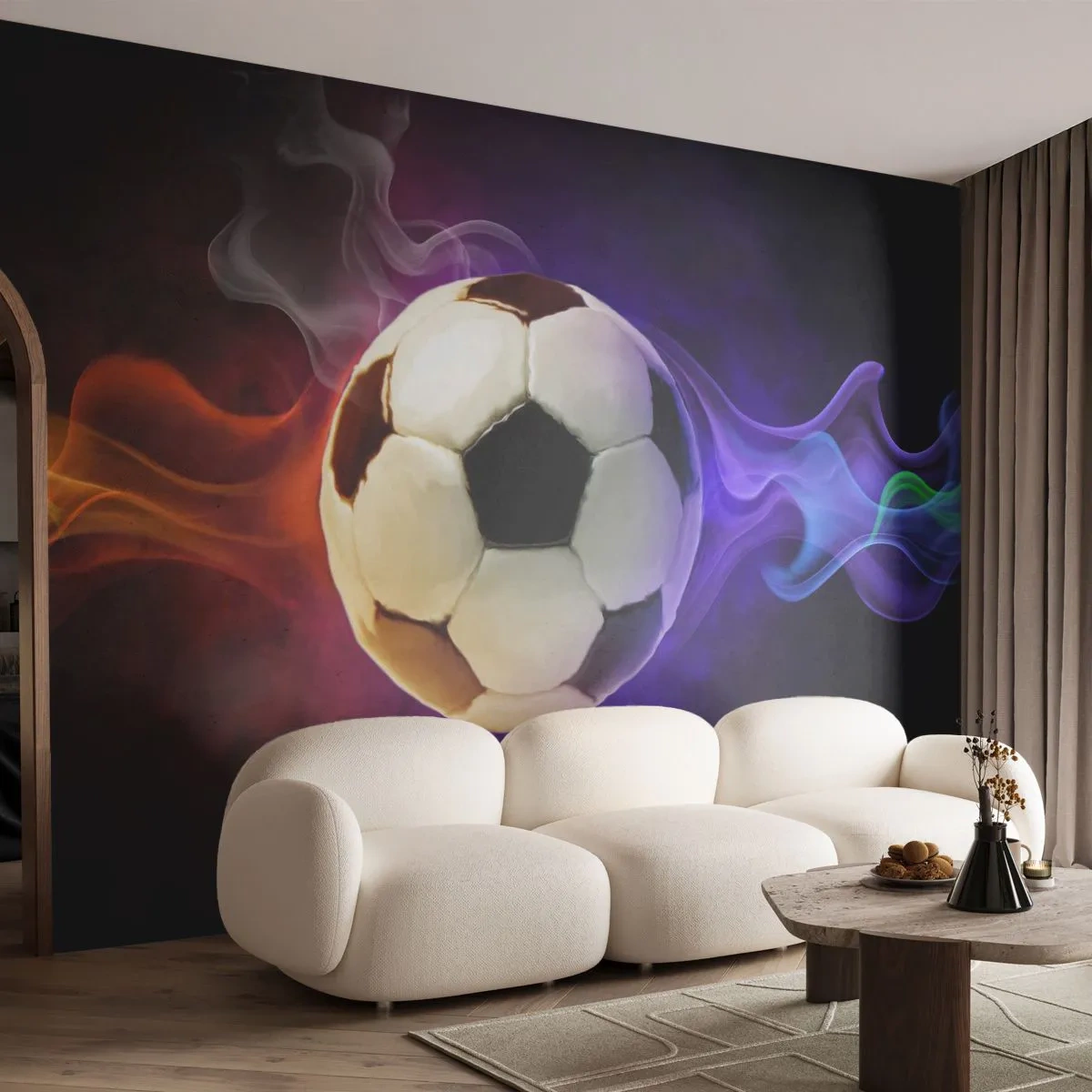 Photo Wallpaper Premium Canvas - Magical Power Of A Play - Abstraction, Sport, Football - 100x70 cm