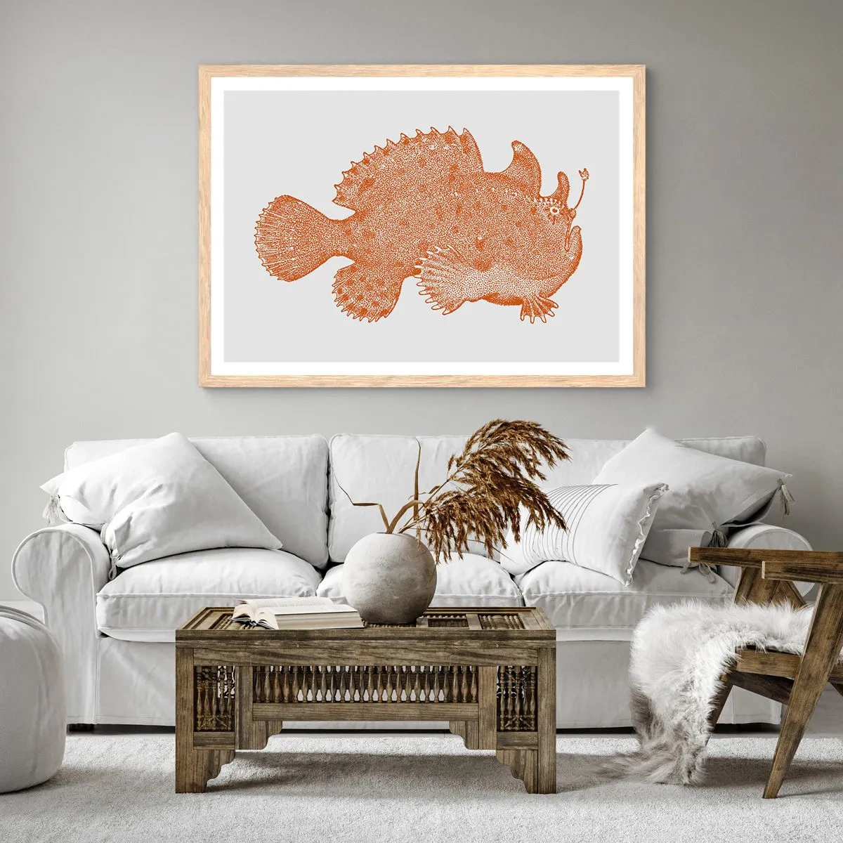Poster in light oak frame - Fish after All - 100x70 cm
