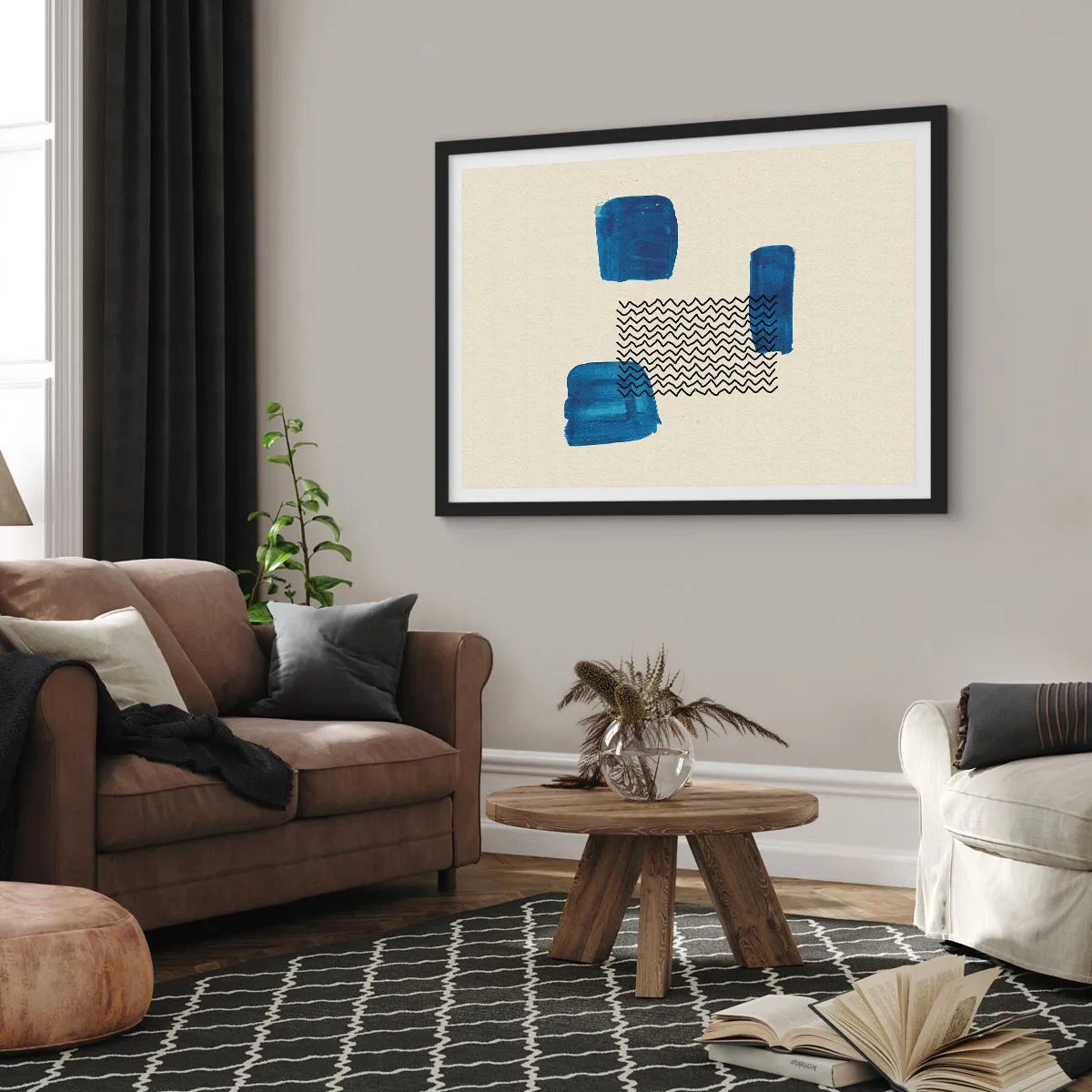 Poster in black frame - Abstract Quartet - 70x50 cm