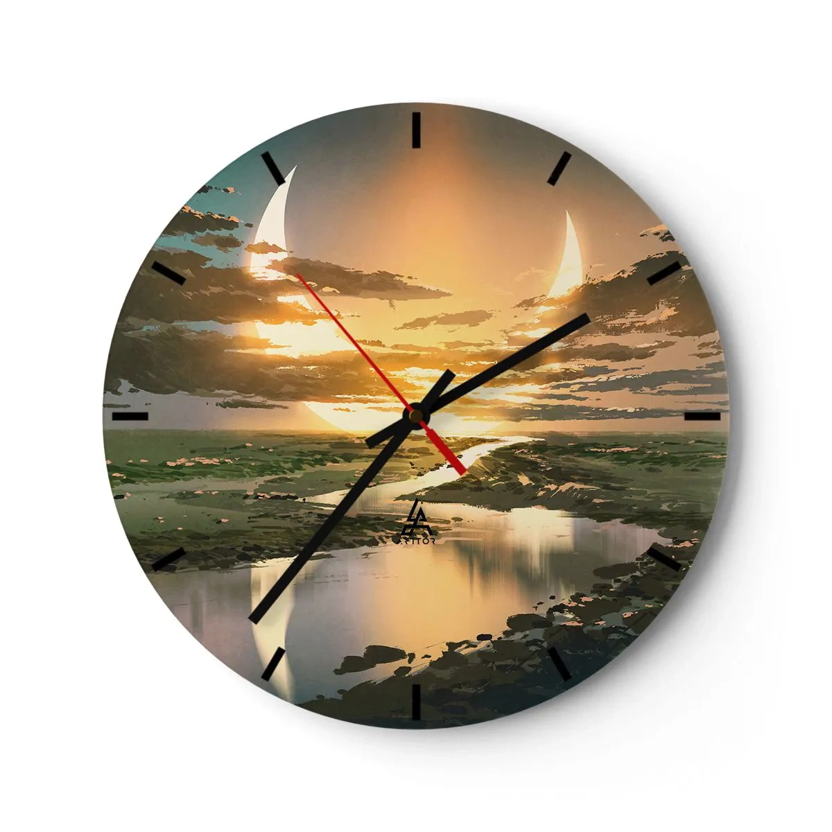 Wall clock - Clock on glass - Somewhere in a Distant Galaxy - 40x40 cm