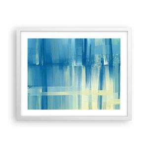 Poster in white frmae - Composition In Turquoise - 50x40 cm