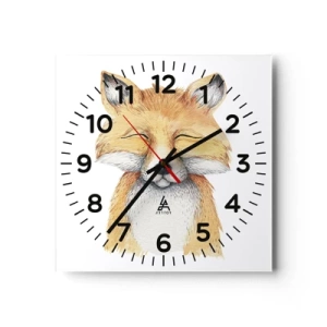 Wall clock - Clock on glass - Fox Moods - 30x30 cm
