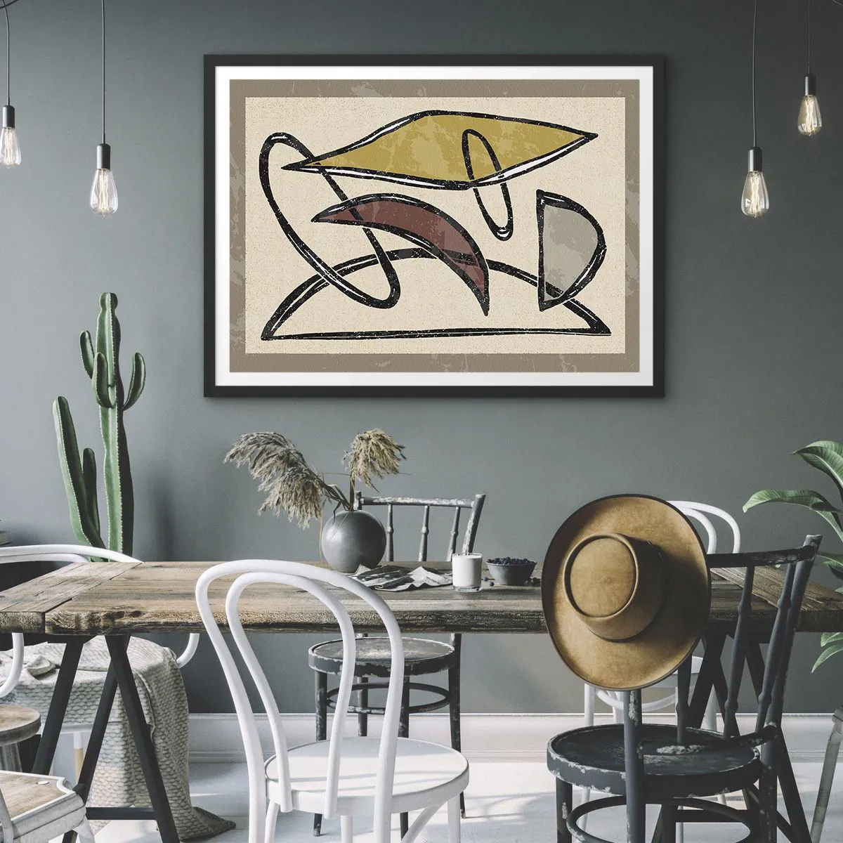 Poster in black frame - Verticals and Horizontals - 40x30 cm