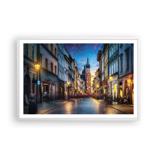 Poster in white frmae - Charm of Cracow - 91x61 cm