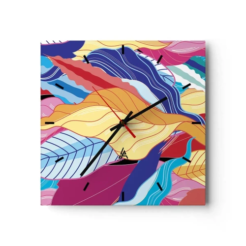Wall clock - Clock on glass - Queen of Mess - 30x30 cm