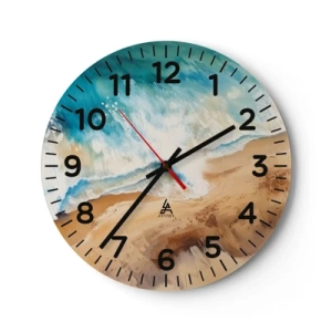 Wall clock - Clock on glass - Returning Wave - 30x30 cm