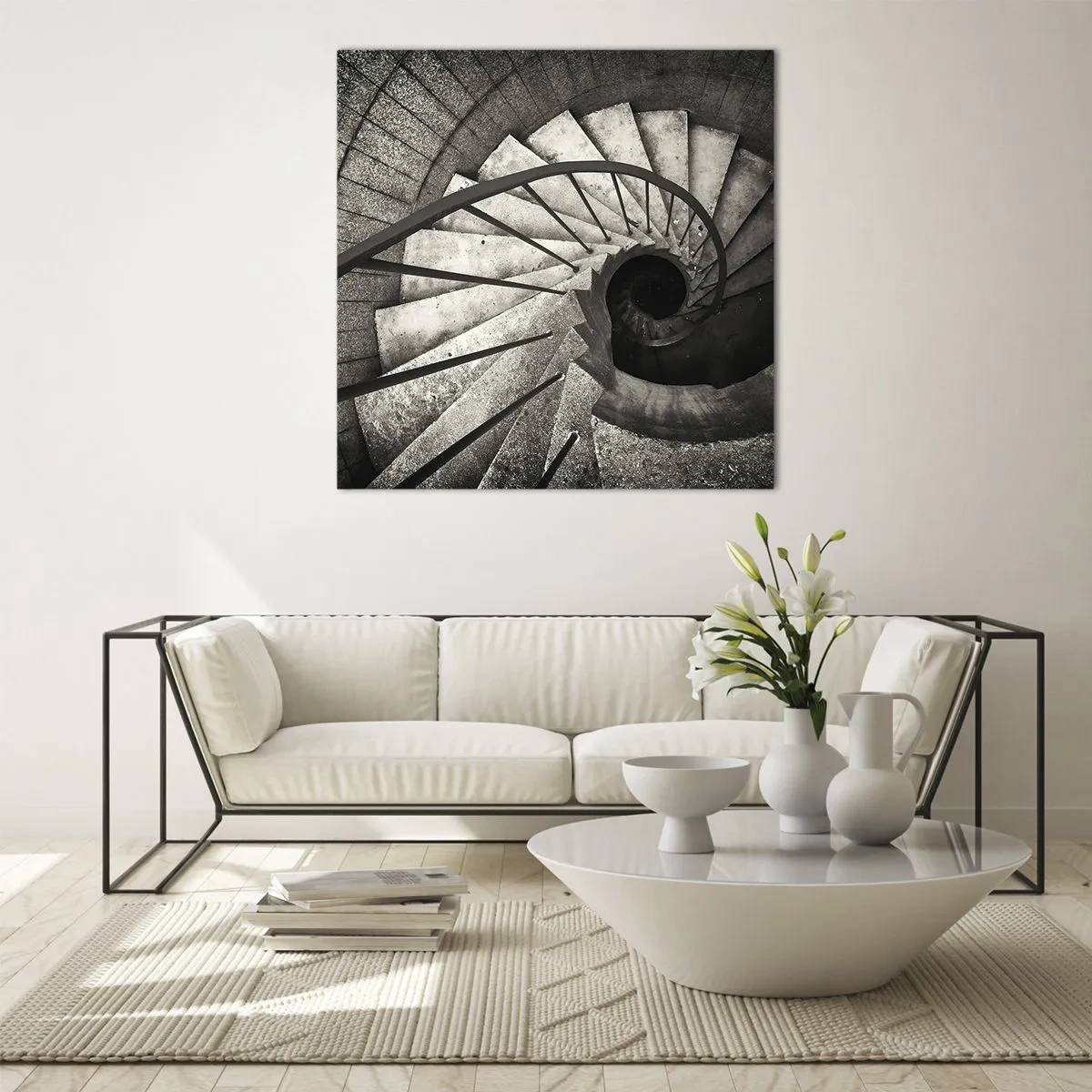 Glass picture - Up the Stairs and Down the Stairs - 30x30 cm
