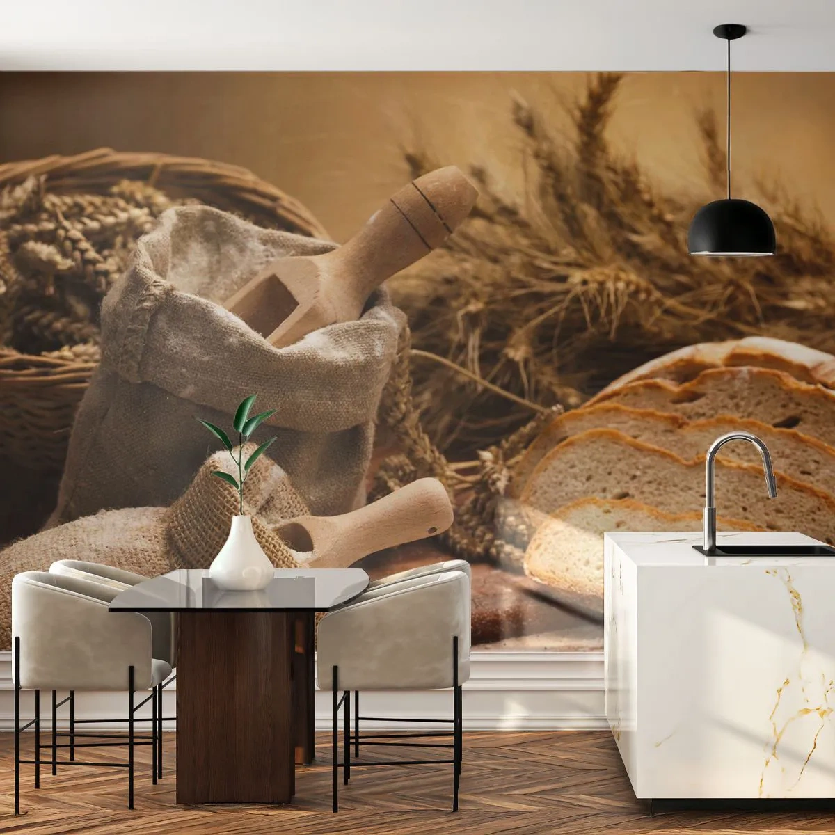 Self-Adhesive Photo Wallpaper Deluxe Sticker - Already Sliced - Gastronomy, Bread, Bread - 250x175 cm