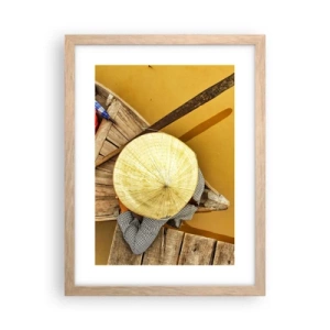 Poster in light oak frame - Life on a Yellow River - 30x40 cm