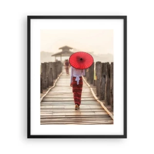 Poster in black frame - On an Old Bridge - 40x50 cm