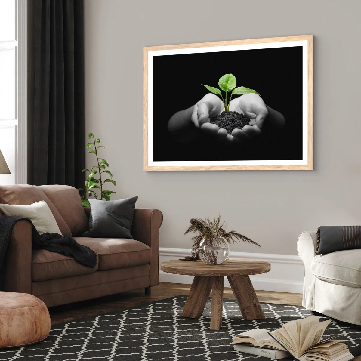 Poster in light oak frame - I Love Nature, I Protect It - 70x50 cm