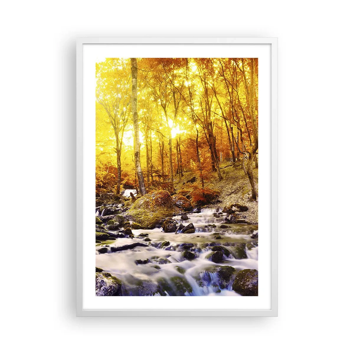 Poster in white frmae - Stones Set in Gold and Platinum - 50x70 cm