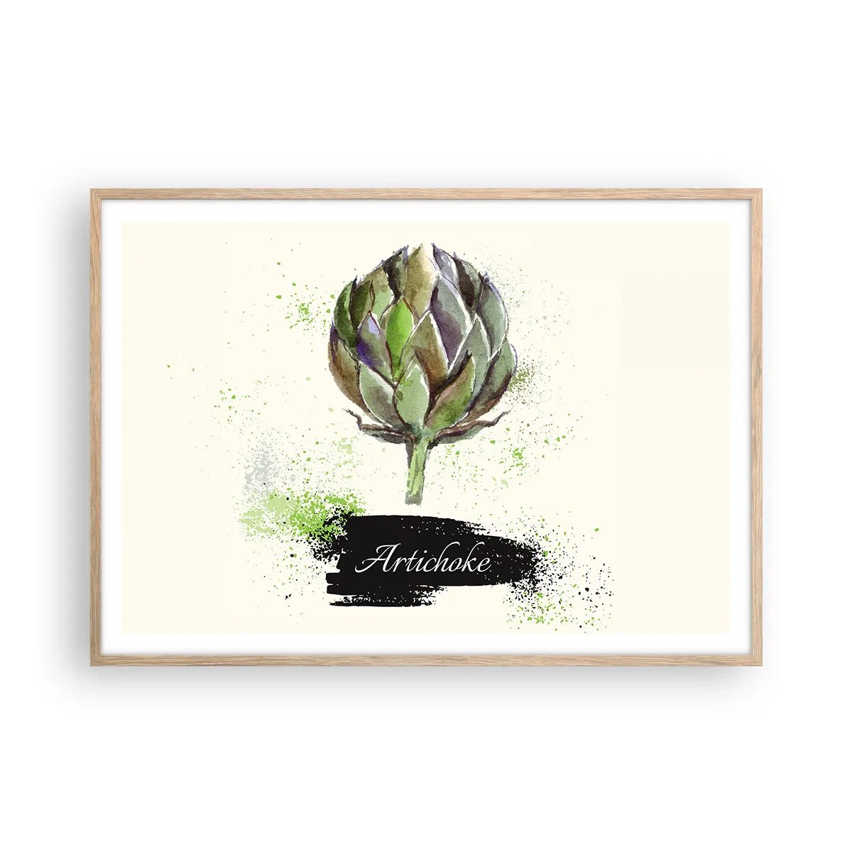 Poster in light oak frame - Eviva Vegetables! - 100x70 cm