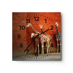 Wall clock - Clock on glass - Can You See an Acacia? - 30x30 cm