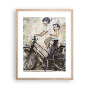 Poster in light oak frame - True or False? - 40x50 cm