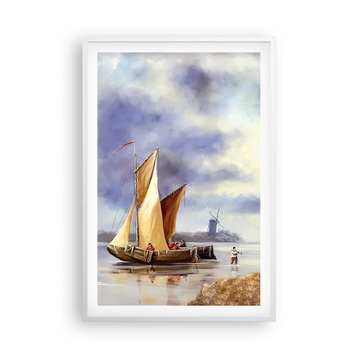 Poster in white frmae - Return of Sailors - 61x91 cm