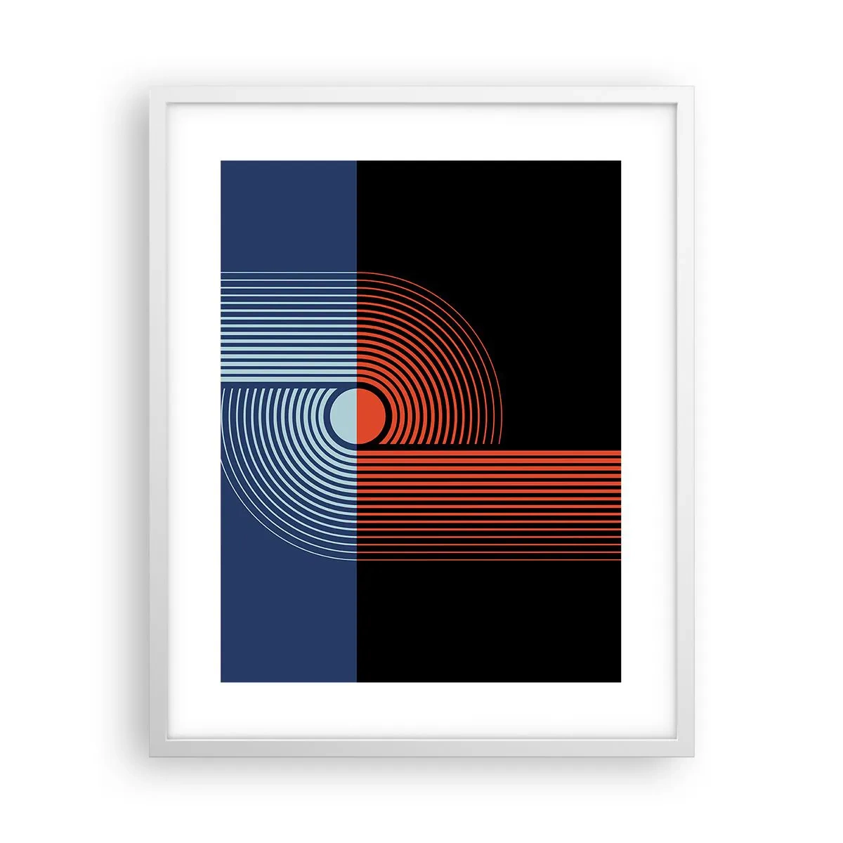 Poster in white frmae - In a Geometrical Embrace - 40x50 cm