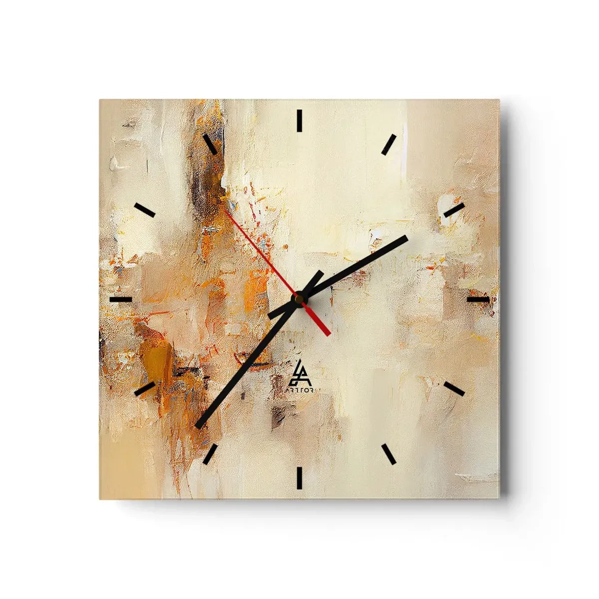 Wall clock - Clock on glass - Soul of Amber - 40x40 cm