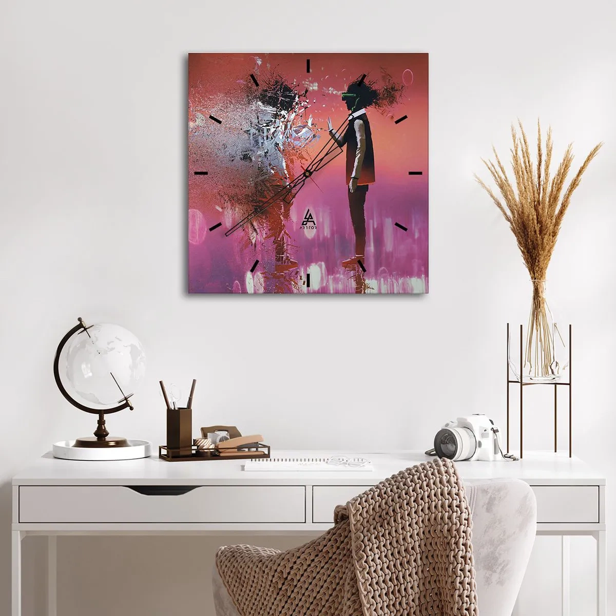 Wall clock - Clock on glass - Can You Look Inside You? - 30x30 cm