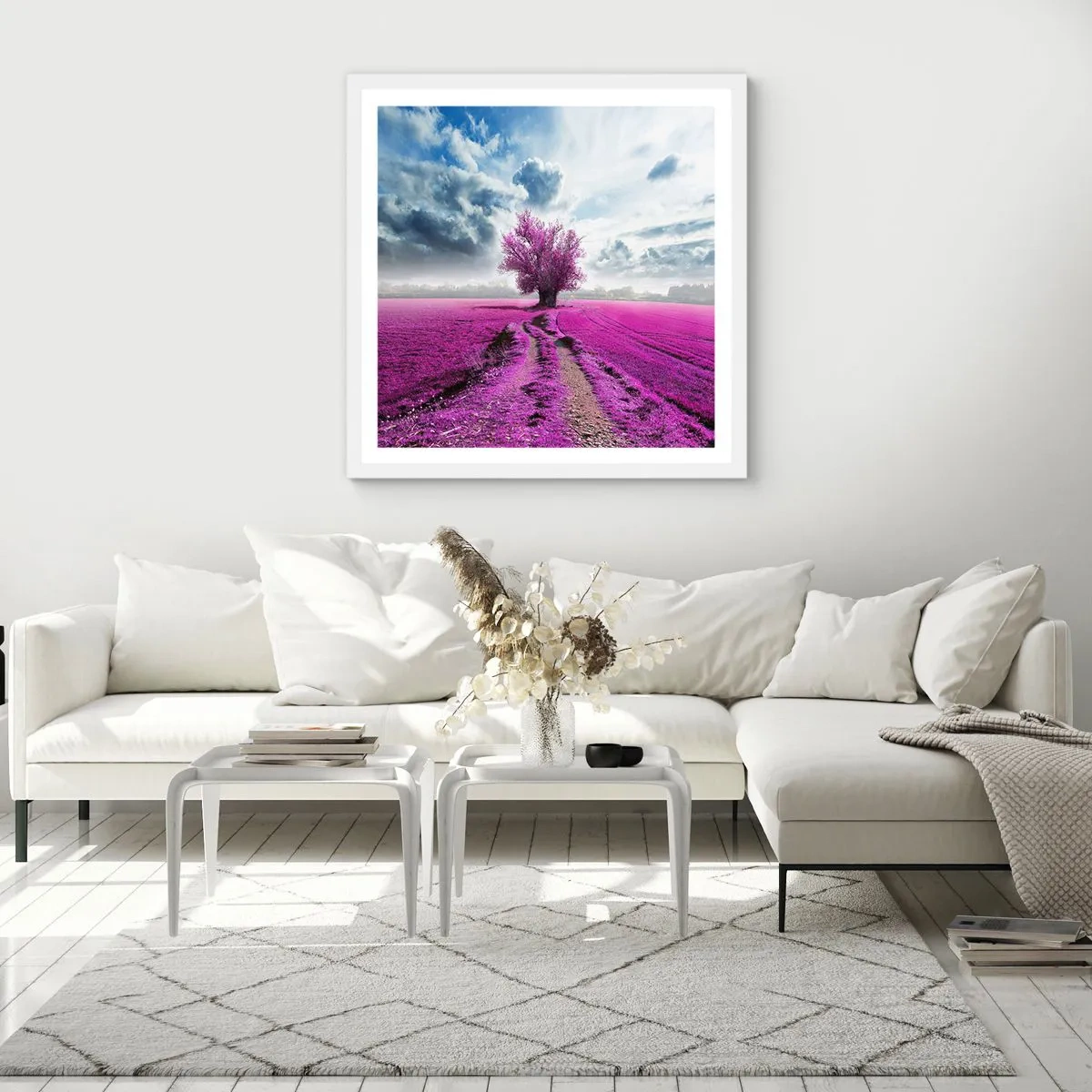 Poster in white frmae - Heathland Charm - 30x30 cm