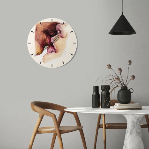 Wall clock - Clock on glass - Like Night and Day, Earth and Heaven - 30x30 cm