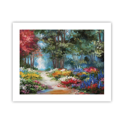 Poster - Wood Garden, Flowery Forest - 50x40 cm