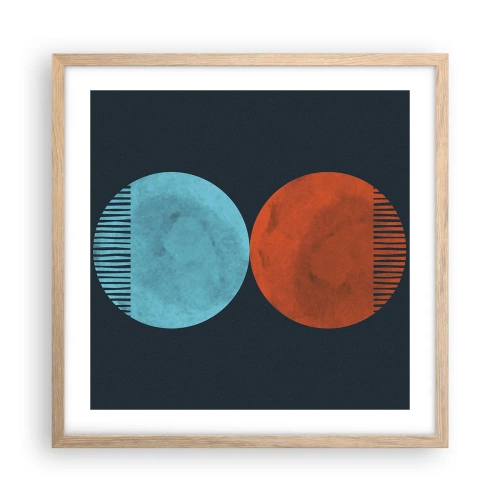 Poster in light oak frame - Only Geometry? - 50x50 cm