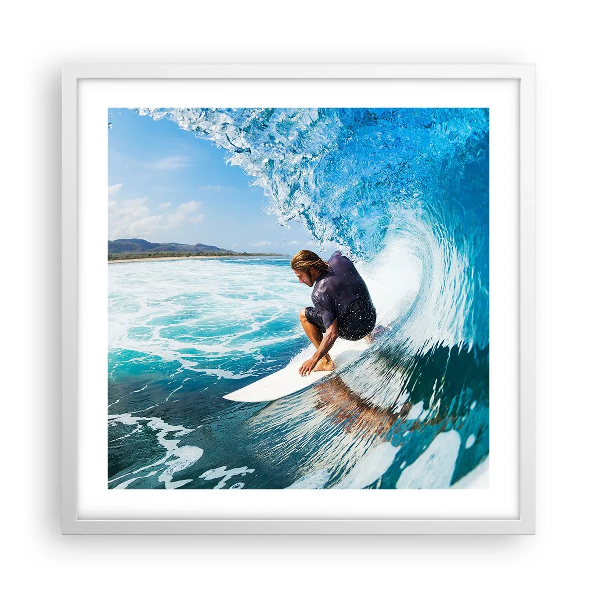 Poster in white frmae - Dancing with Waves - 50x50 cm