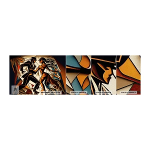 Photo Wallpaper Sample Premium Canvas - Dance of Passion  - Cubism, Dance, Couple - 100x30 cm