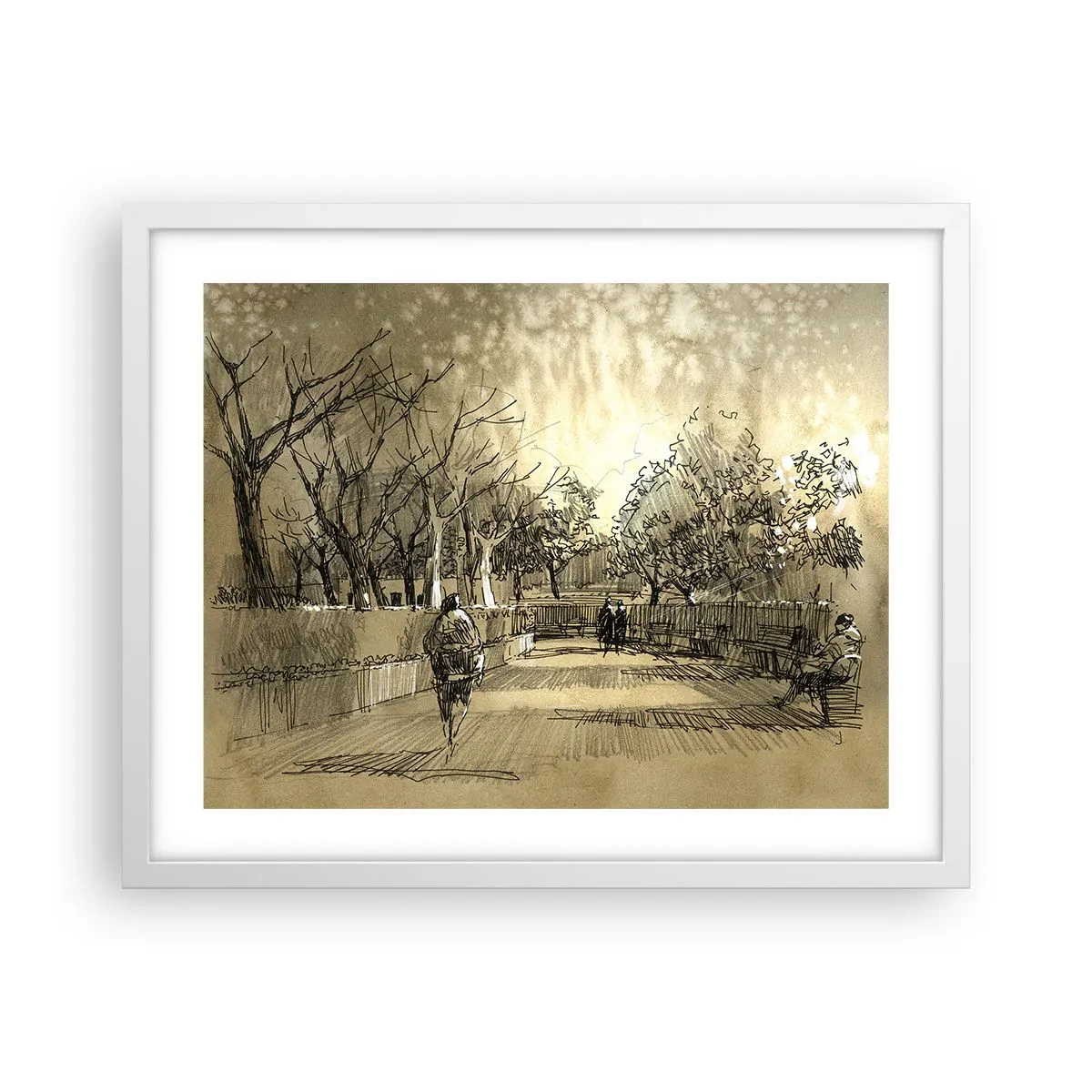 Poster in white frmae - Moment Stopped with a Feather - 50x40 cm