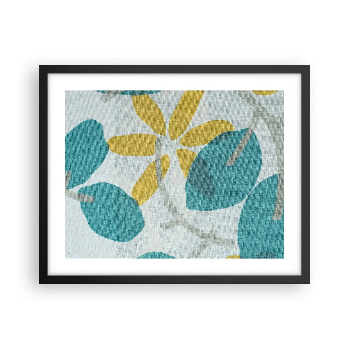 Poster in black frame - Among Azure Leaves - 50x40 cm