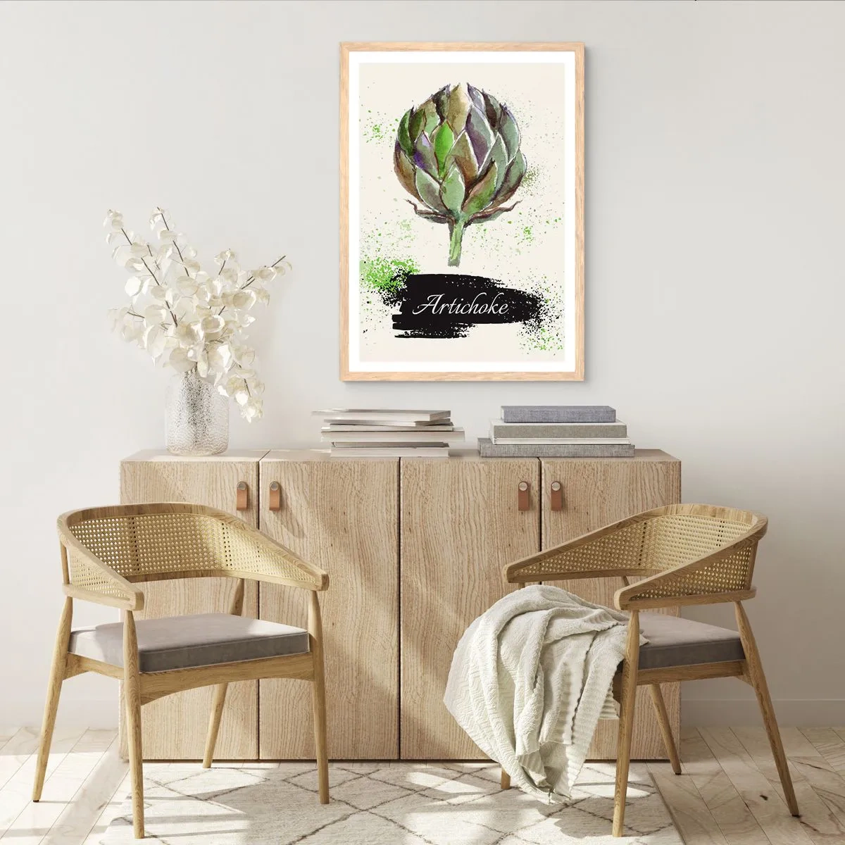 Poster in light oak frame - Eviva Vegetables! - 40x50 cm