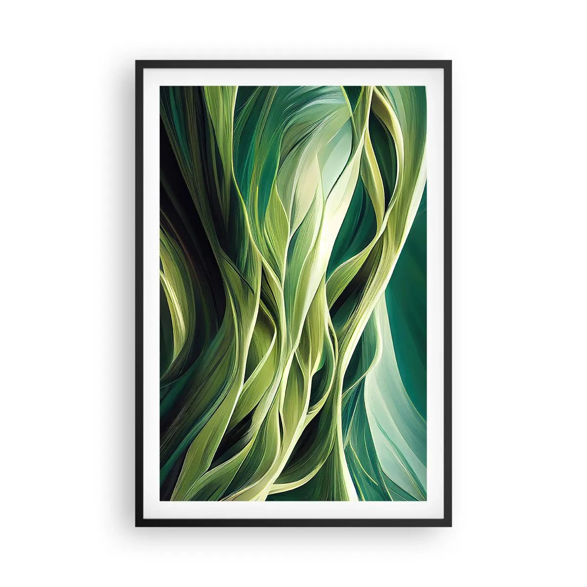Poster in black frame - Abstract Playing Green - 61x91 cm