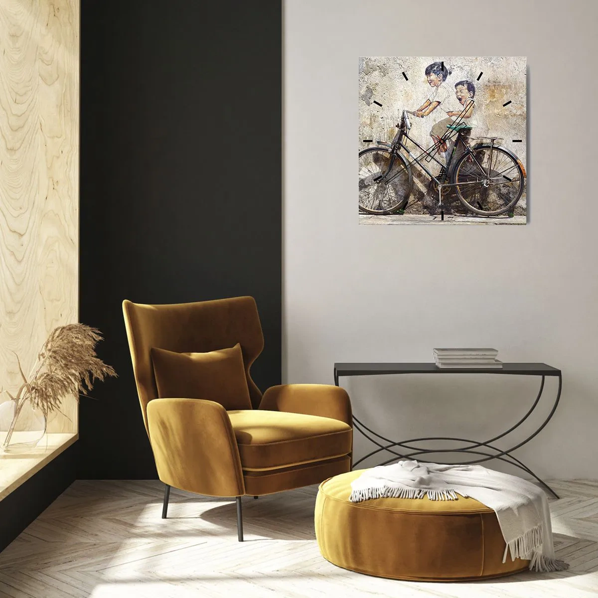 Wall clock - Clock on glass - True or False? - 40x40 cm