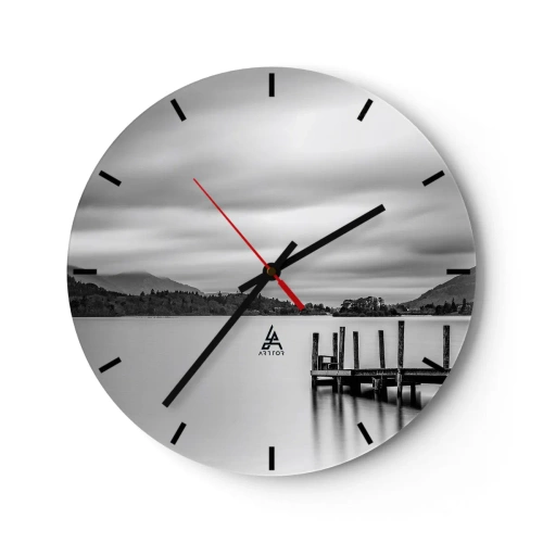 Wall clock - Clock on glass - Tranquility and Power - 40x40 cm